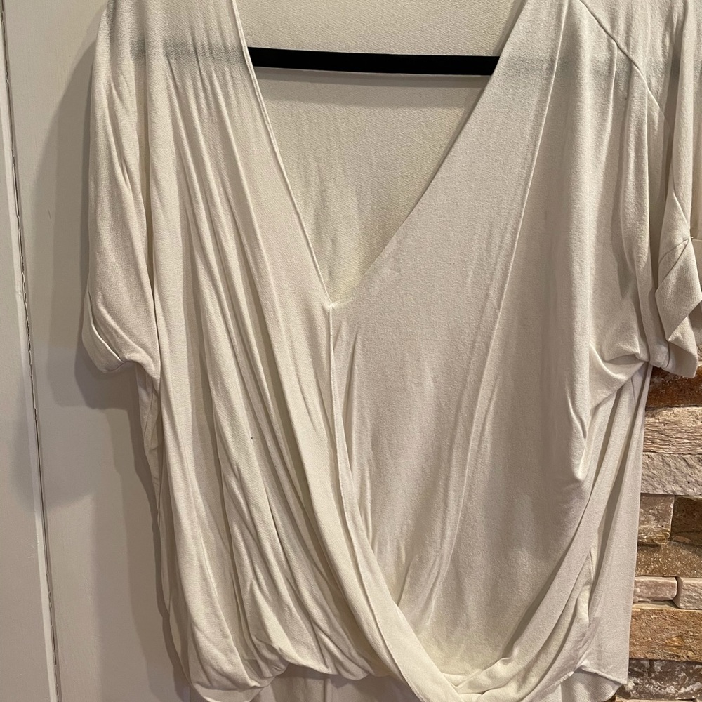 Bloused white short sleeved shirt